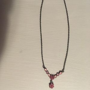Pink Flower Vintage Style Necklace